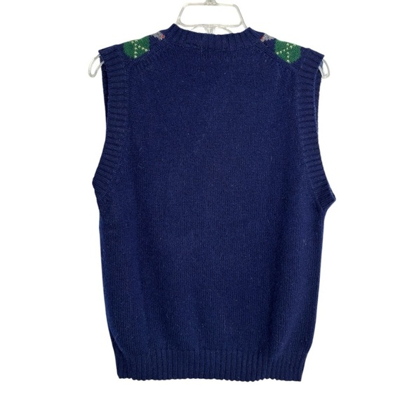 Vintage Par Four  SportsWear Wool Sweater Vest V Neck Large Mens Argyle Grandpa - Picture 4 of 13